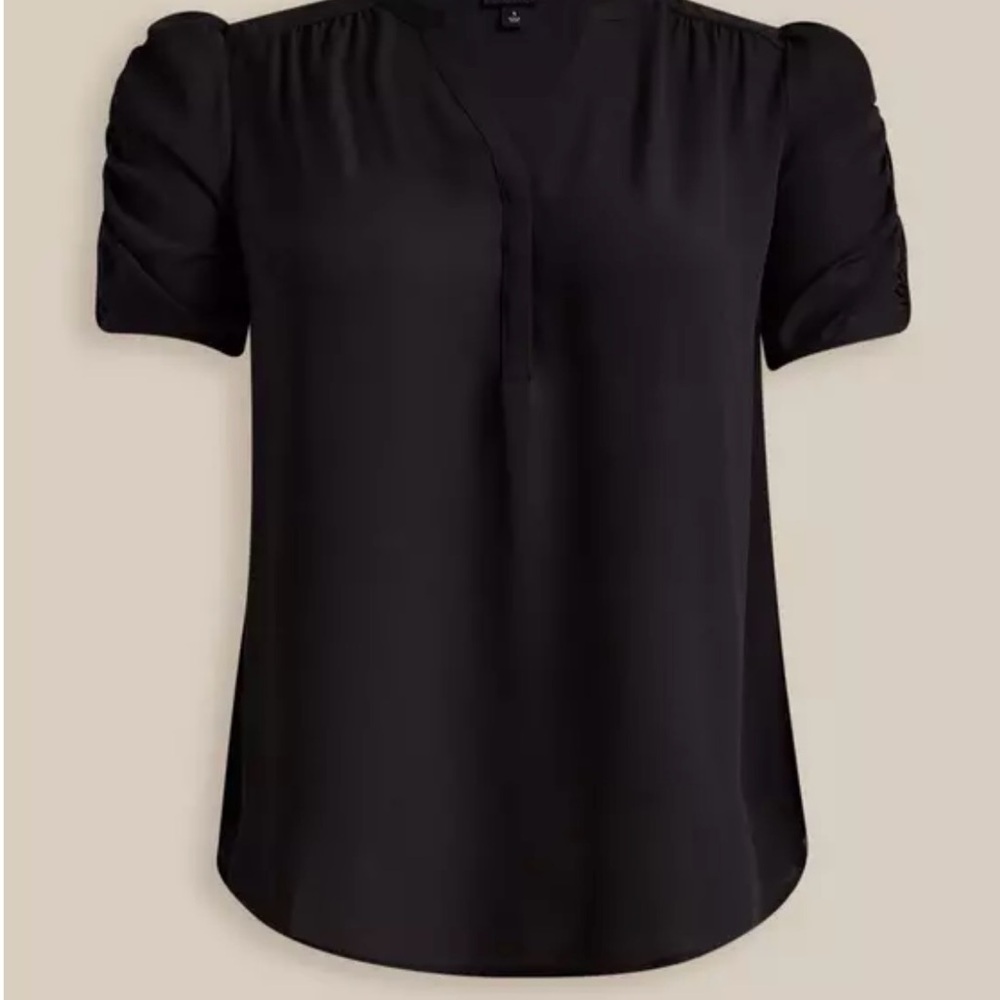 Harper Georgette Ruched Short Sleeve Blouse